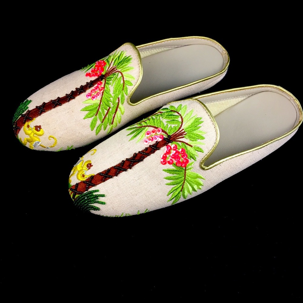 Tropical Motif Women’s Shoes Size 6 Linen